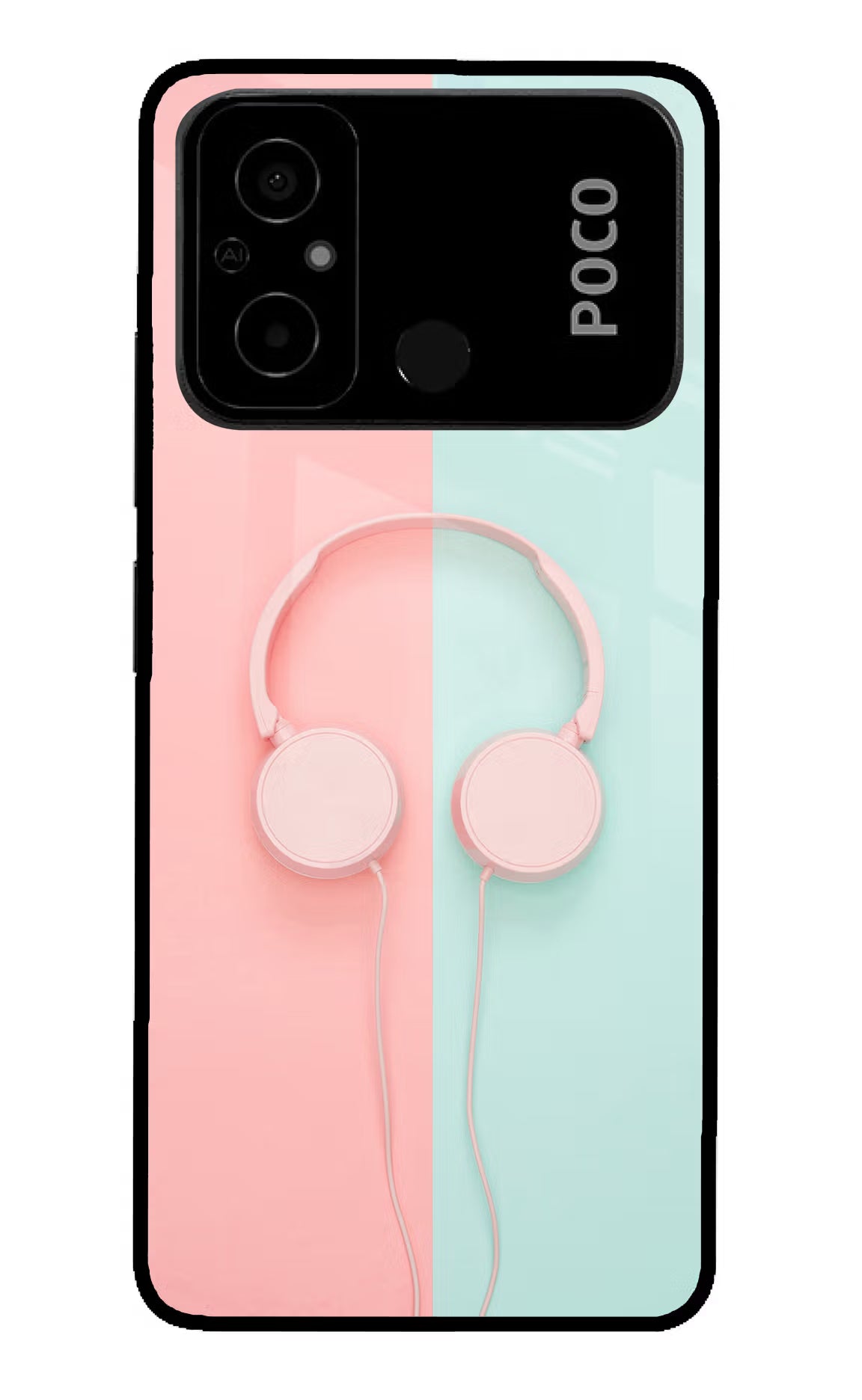 Music Lover Poco C55 Glass Case Back Cover by Casekaro