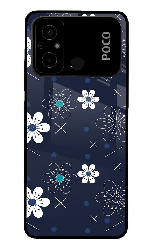 Flowers Poco C55 Glass Case