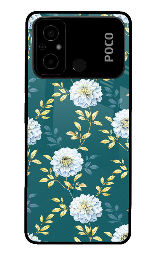 Flowers Poco C55 Glass Case