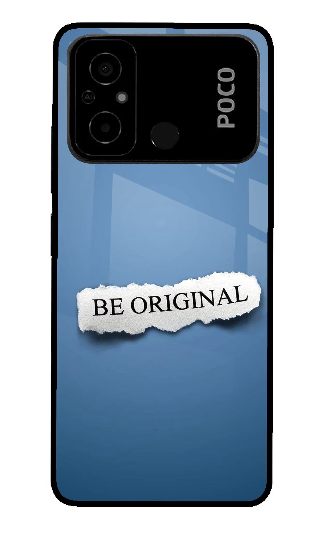 Be Original Poco C55 Glass Case Back Cover by Casekaro
