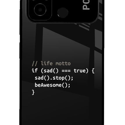 Life Motto Code Poco C55 Glass Case
