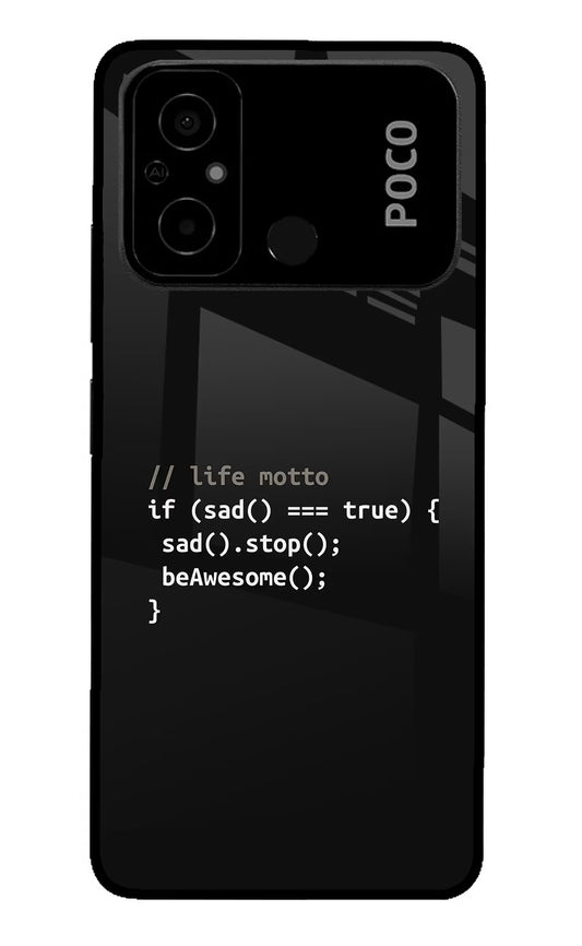 Life Motto Code Poco C55 Glass Case