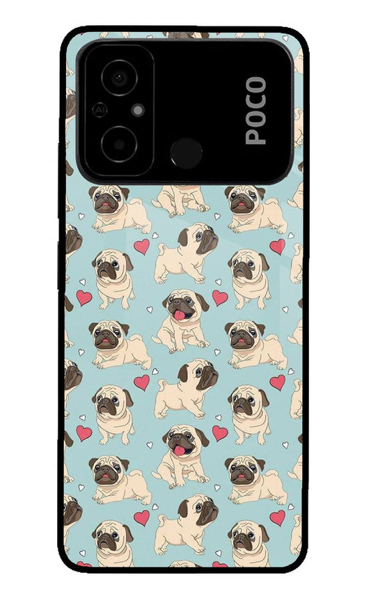 Pug Dog Poco C55 Glass Case