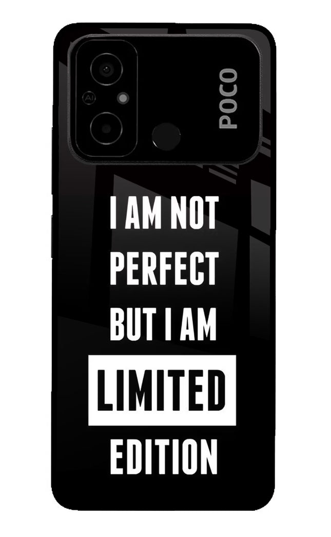 I Am Not Perfect But I Am Limited Edition Poco C55 Glass Case