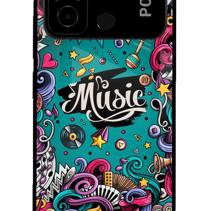 Music Graffiti Poco C55 Glass Case