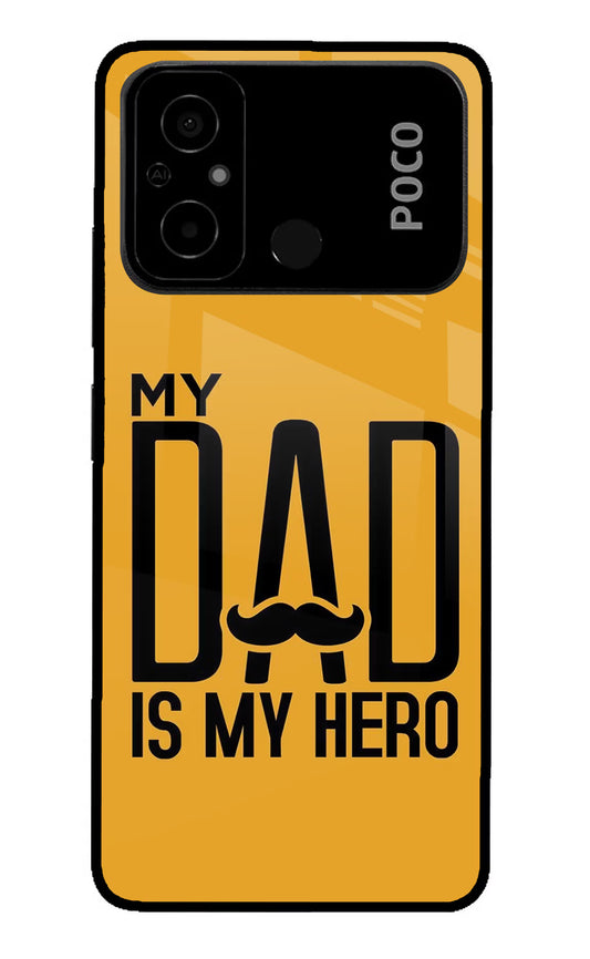 My Dad Is My Hero Poco C55 Glass Case