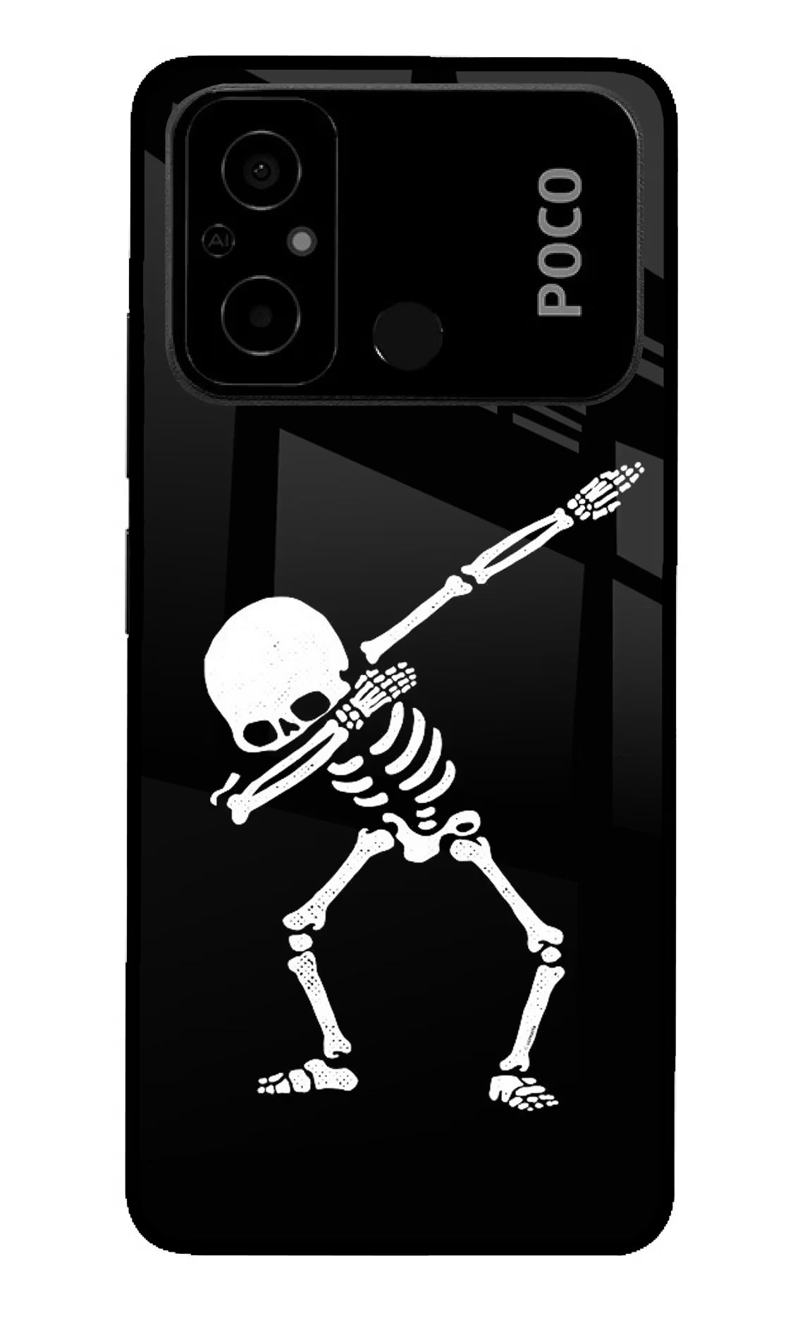 Dabbing Skeleton Art Poco C55 Glass Case