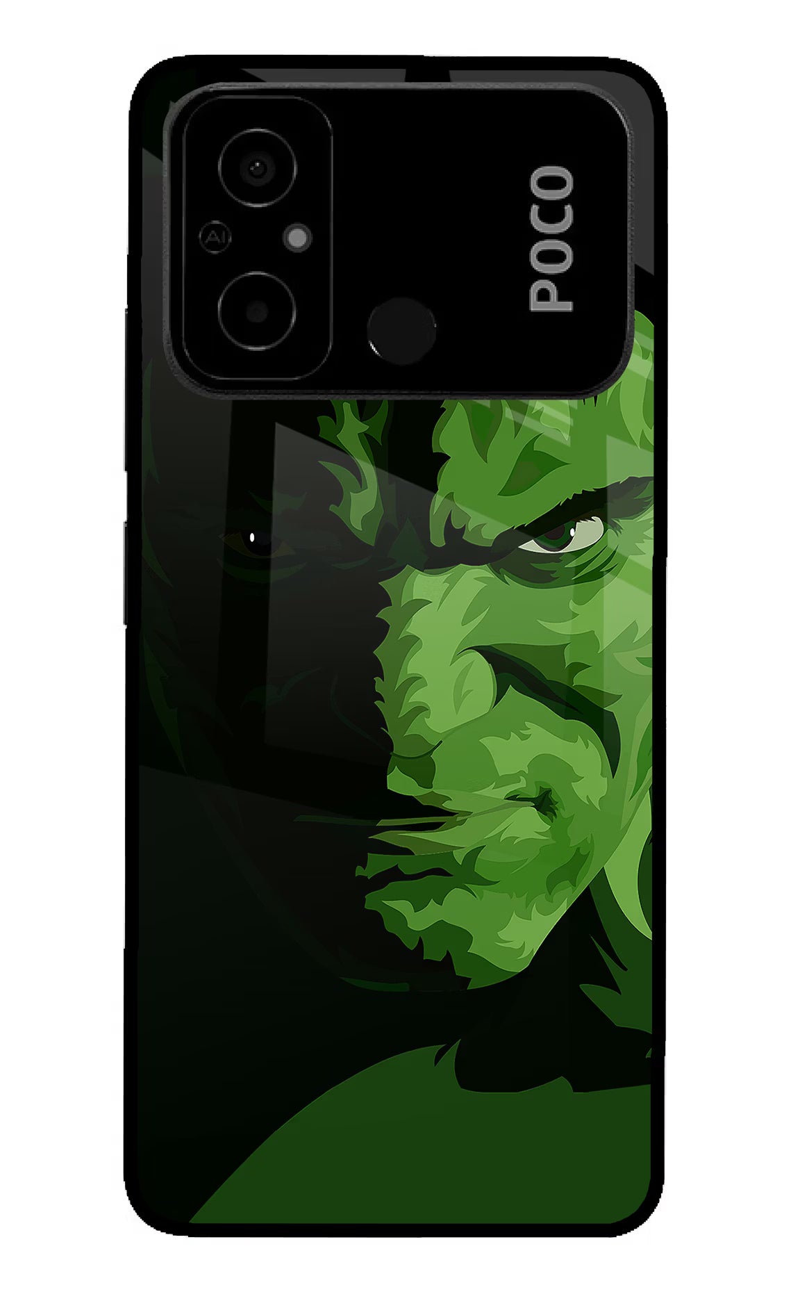 HULK Poco C55 Glass Case Back Cover by Casekaro