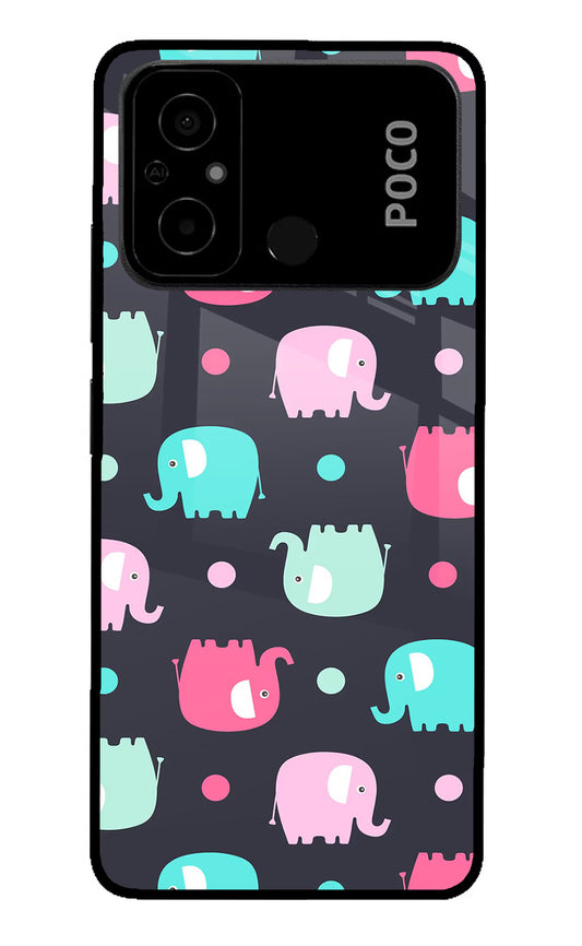 Elephants Poco C55 Glass Case