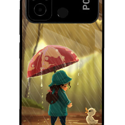 Rainy Day Poco C55 Glass Case