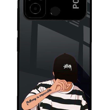 Aesthetic Boy Poco C55 Glass Case