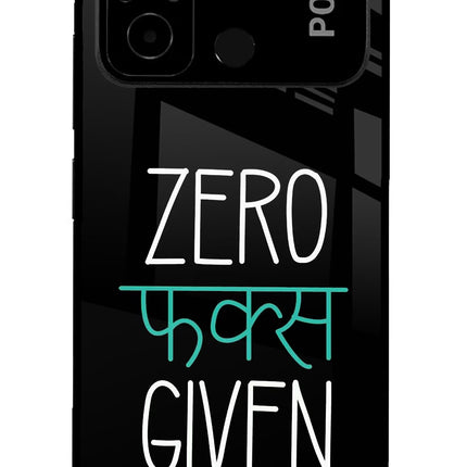 Zero Fucks Given Poco C55 Glass Case