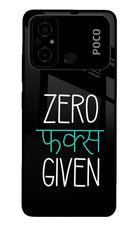 Zero Fucks Given Poco C55 Glass Case