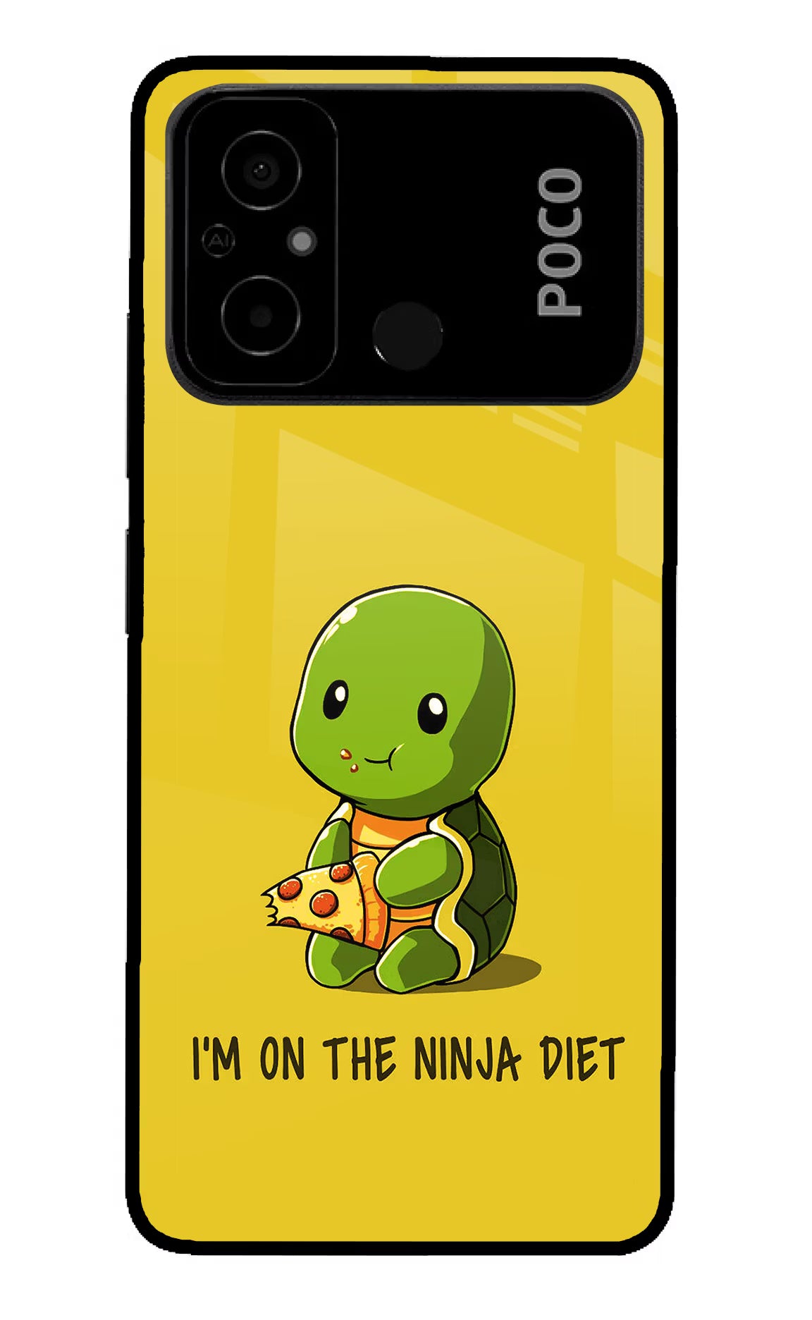 I'm on Ninja Diet Poco C55 Glass Case Back Cover by Casekaro