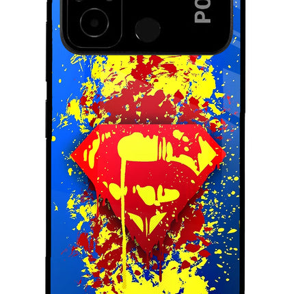 Superman logo Poco C55 Glass Case