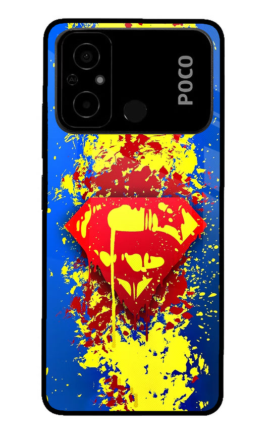 Superman logo Poco C55 Glass Case