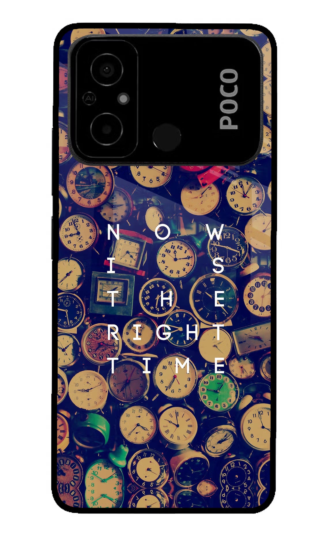 Now is the Right Time Quote Poco C55 Glass Case