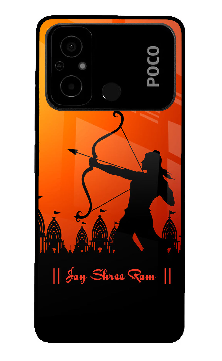 Lord Ram - 4 Poco C55 Back Cover, Glass case