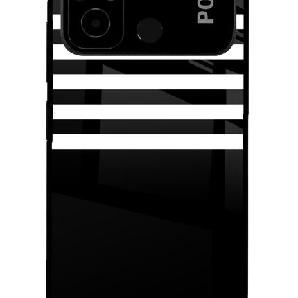 Black and White Print Poco C55 Glass Case