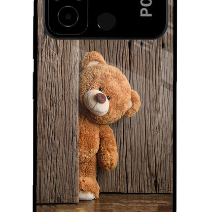 Teddy Wooden Poco C55 Glass Case