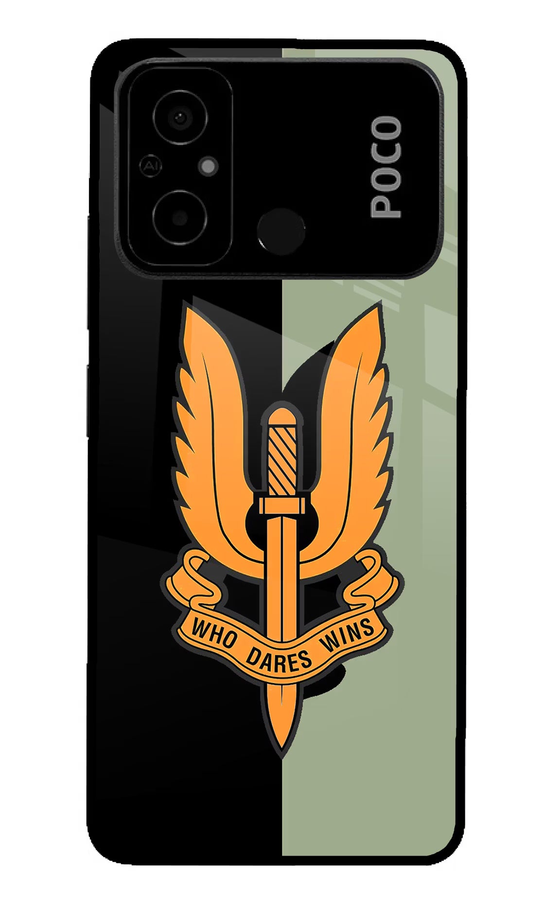 Balidan Logo Poco C55 Glass Case Back Cover by Casekaro