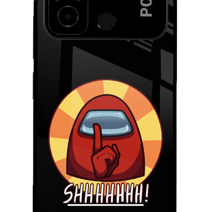 Among Us Shhh! Poco C55 Glass Case