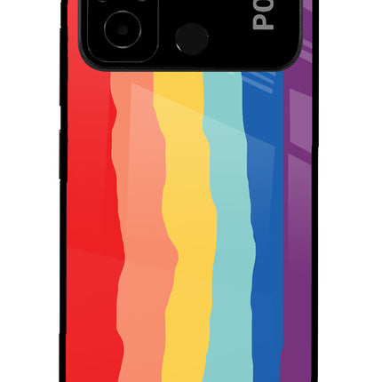 Rainbow Poco C55 Glass Case