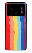 Rainbow Poco C55 Glass Case
