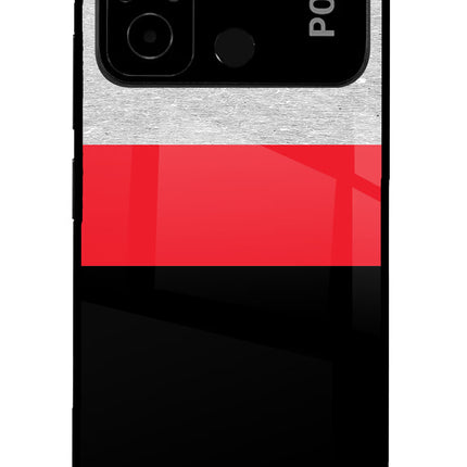 Tri Color Pattern Poco C55 Glass Case