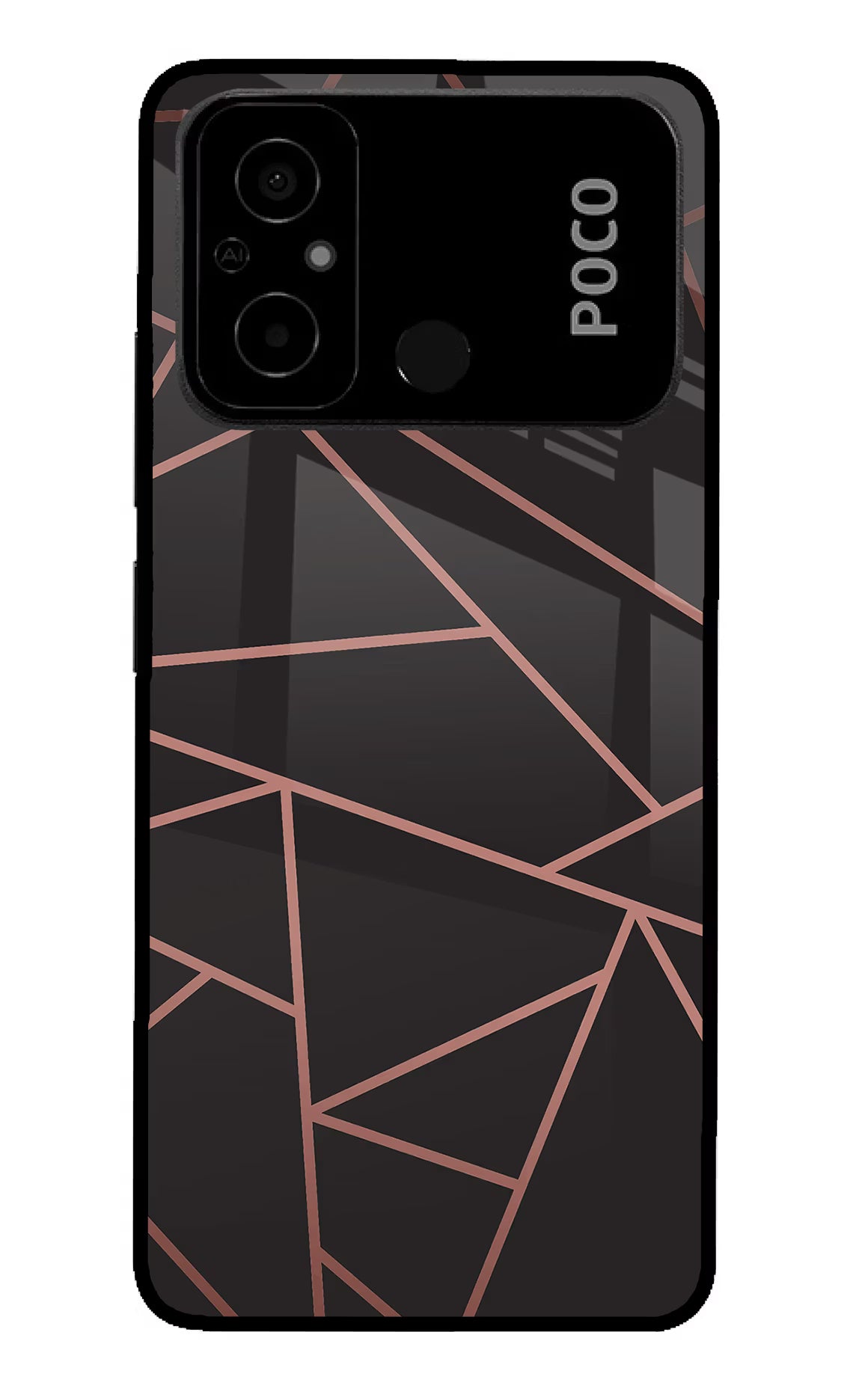 Geometric Pattern Poco C55 Glass Case