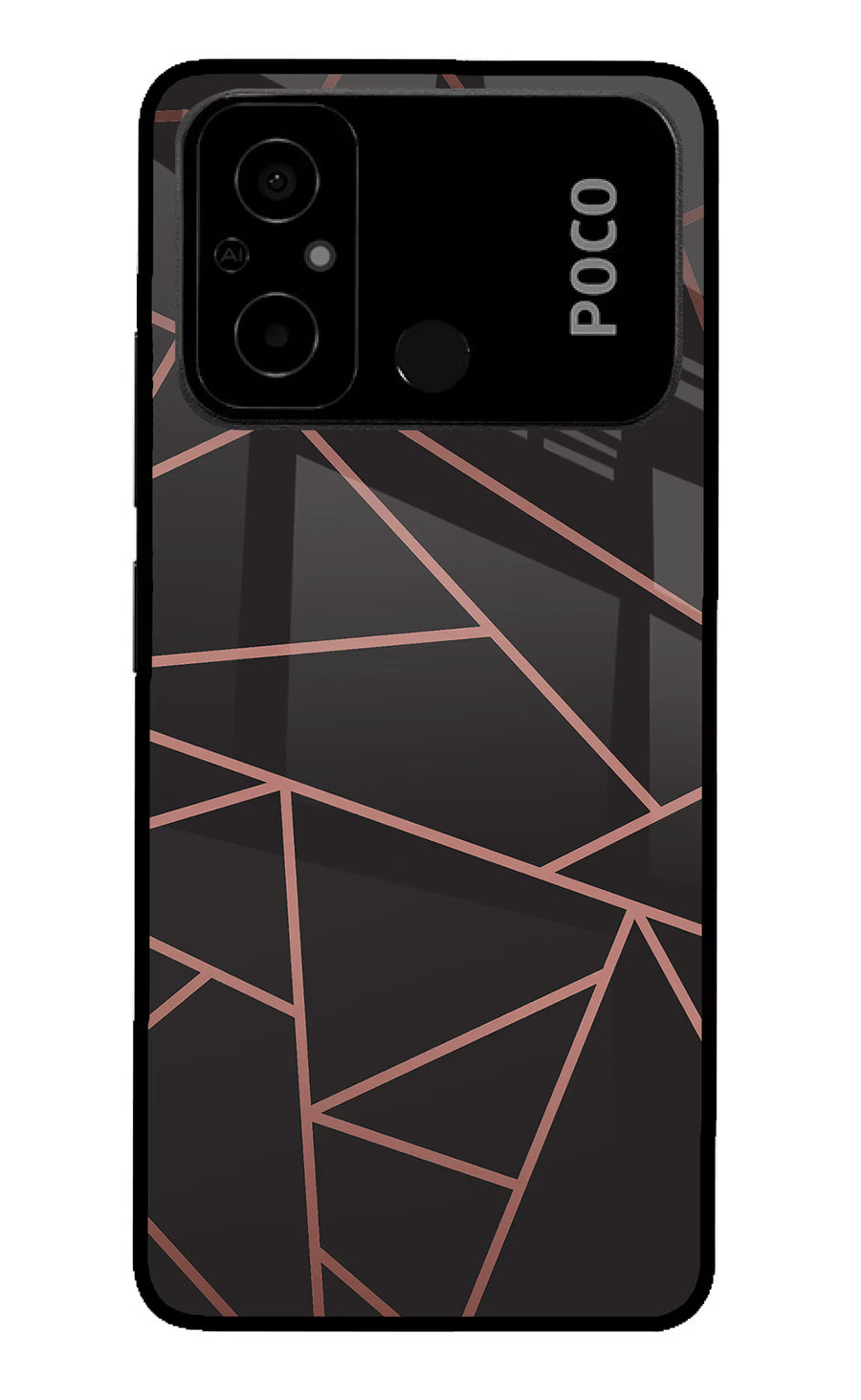 Geometric Pattern Poco C55 Back Cover, Glass case