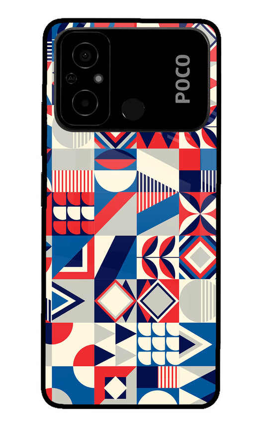 Colorful Pattern Poco C55 Glass Case