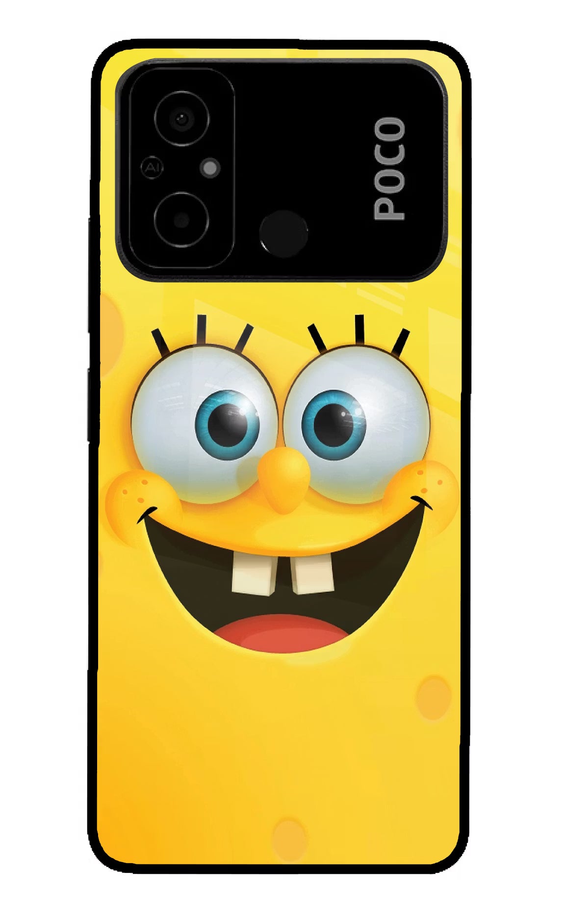 Sponge 1 Poco C55 Glass Case Back Cover by Casekaro