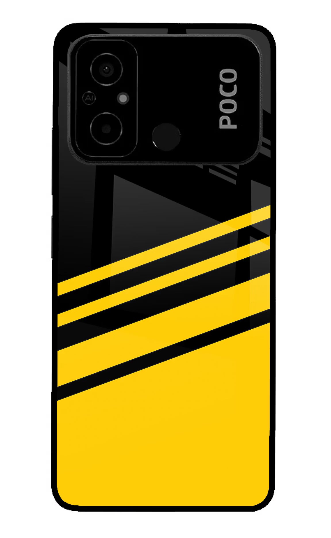 Yellow Shades Poco C55 Glass Case