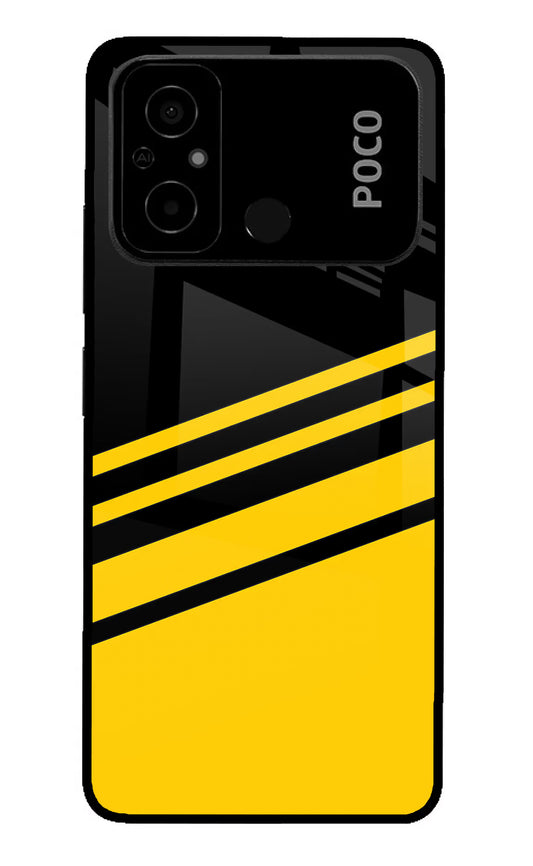 Yellow Shades Poco C55 Glass Case