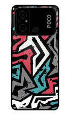 Geometric Graffiti Poco C55 Glass Case