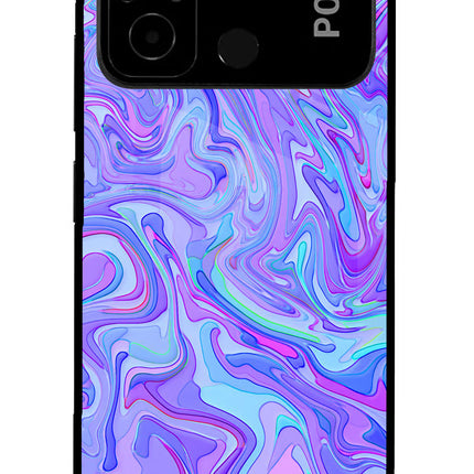 Glitter Poco C55 Glass Case