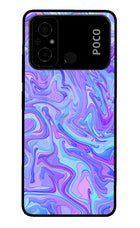 Glitter Poco C55 Glass Case