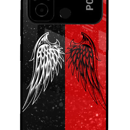 Wings Poco C55 Glass Case