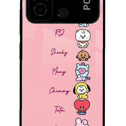 BTS names Poco C55 Glass Case