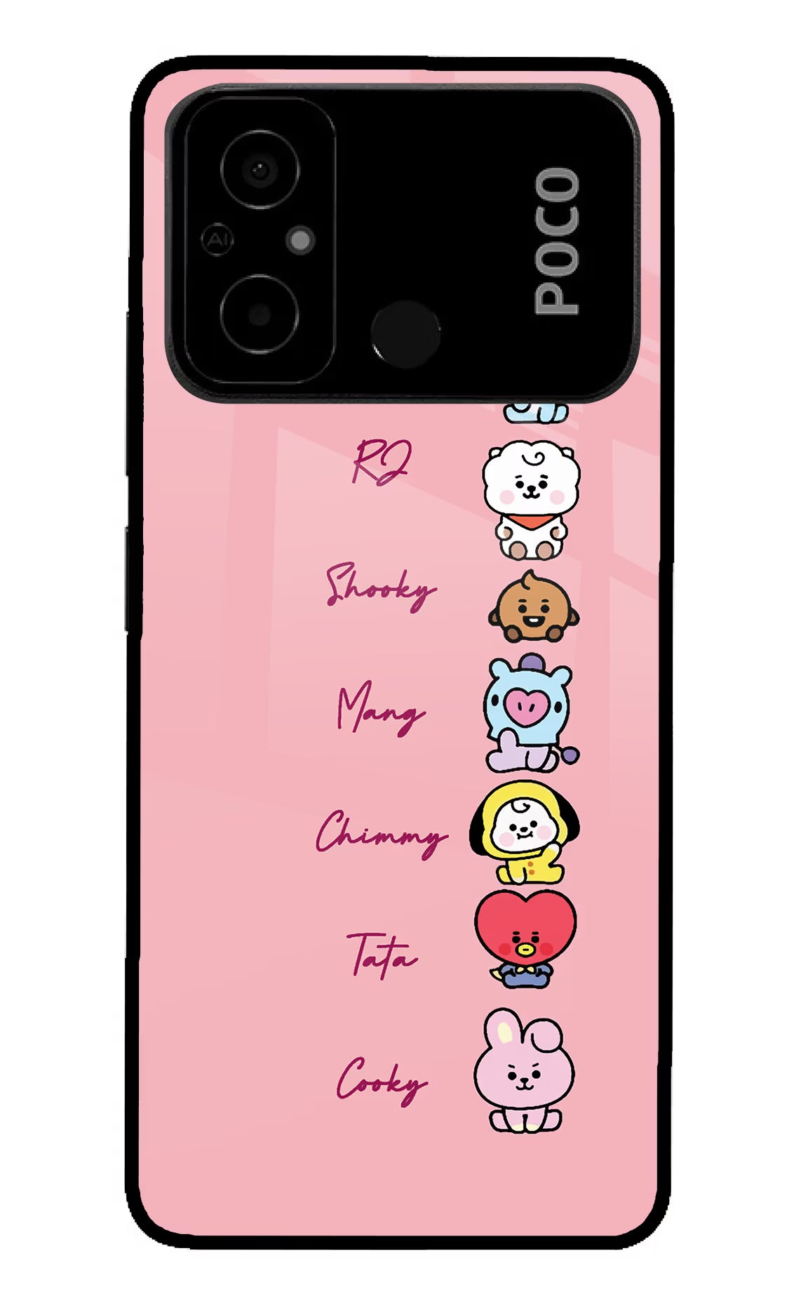 BTS names Poco C55 Glass Case
