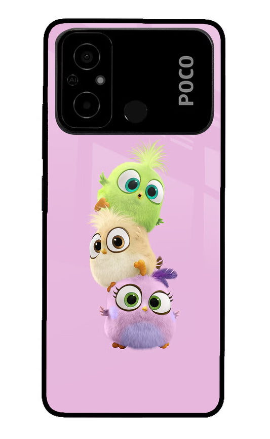 Cute Little Birds Poco C55 Glass Case