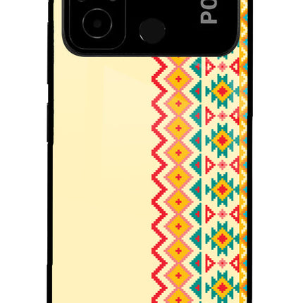 Ethnic Seamless Poco C55 Glass Case