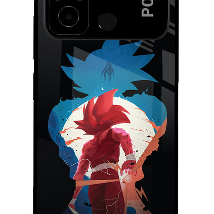 Goku Poco C55 Glass Case Back Cover by Casekaro