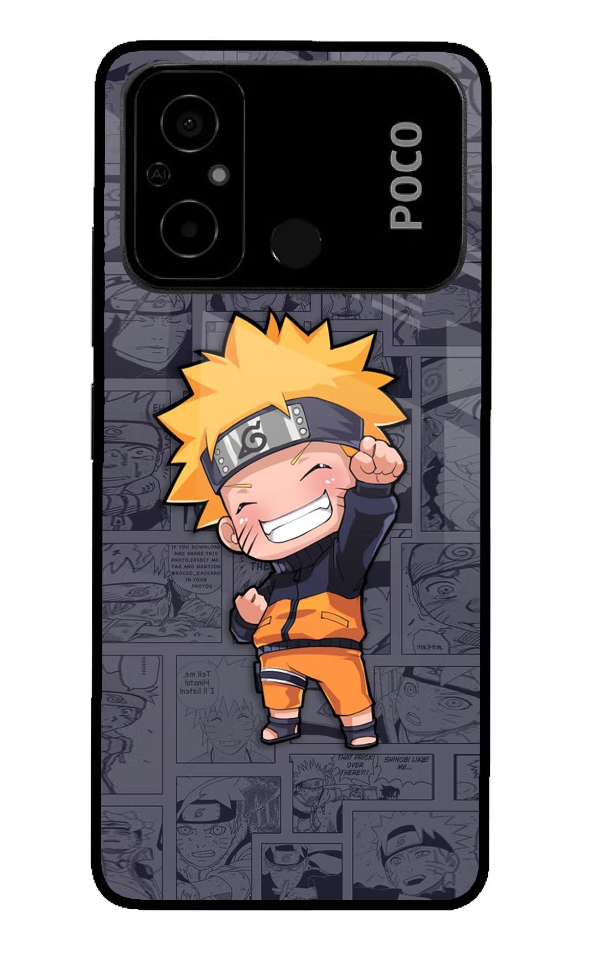 Chota Naruto Poco C55 Glass Case Back Cover by Casekaro