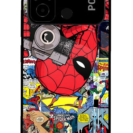 Spider Man Poco C55 Glass Case