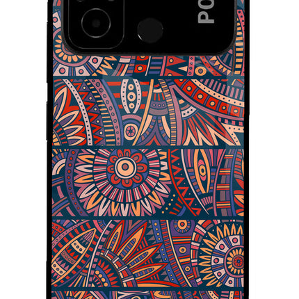 African Culture Design Poco C55 Glass Case