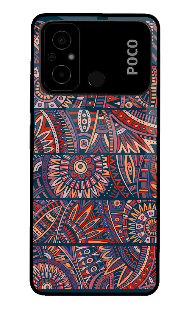 African Culture Design Poco C55 Glass Case