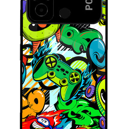 Game Doodle Poco C55 Glass Case