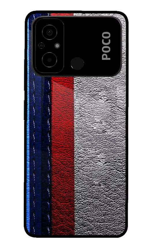 BMW Stripes Poco C55 Glass Case
